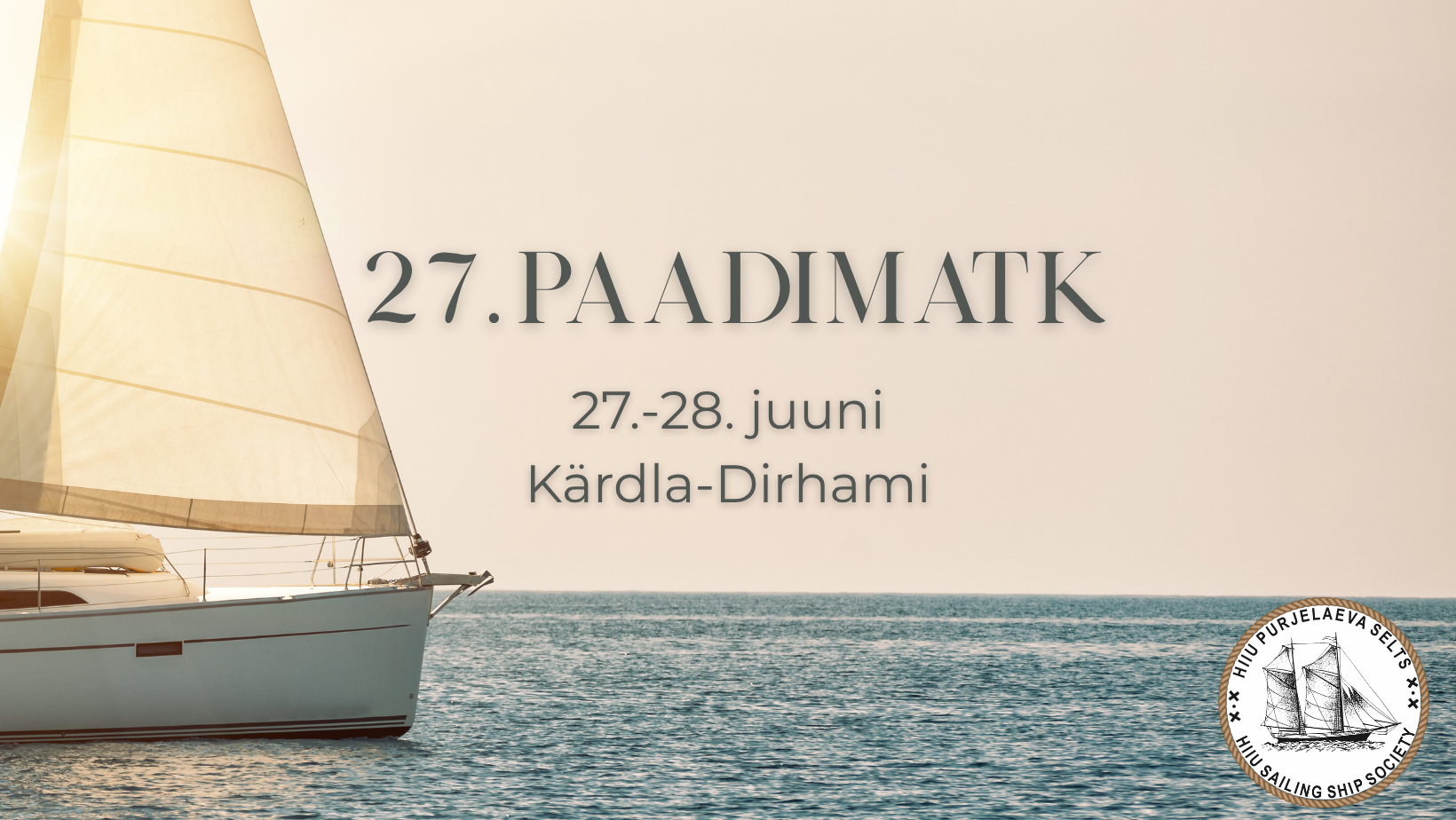 27. Hiiu Purjelaeva Seltsi paadimatk toimub 27.–28. juunil 2026 