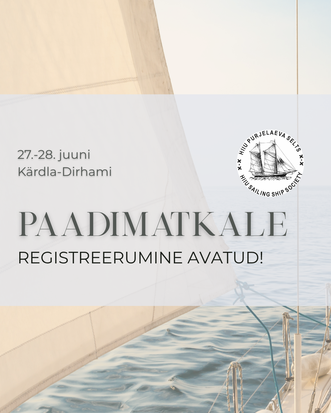 27. Paadimatkale registreerumine on avatud!